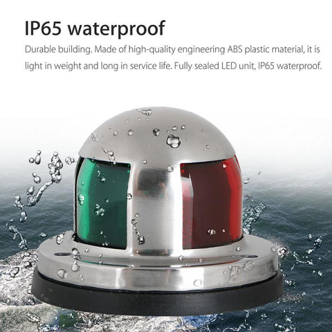 Waterproof 12V 2-In-1 Red & Green 8 LED Marine Navigation Light