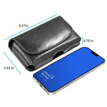 Universal Leather Horizontal 6.7 inch Belt Clip Holster For iPhone - Samsung - LG Smart Phones