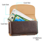 Universal Leather Horizontal 6.7 inch Belt Clip Holster For iPhone - Samsung - LG Smart Phones