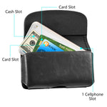 Universal Leather Horizontal 6.7 inch Belt Clip Holster For iPhone - Samsung - LG Smart Phones