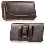 Universal Leather Horizontal 6.7 inch Belt Clip Holster For iPhone - Samsung - LG Smart Phones