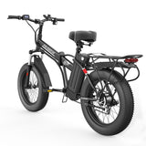 Folding Electric Bicycle - Fat Tire (20"Wheel Size) - Adult Long Range City Bike & Mountain / Cross-Country Design - 48V 12.8AH Lithium Battery