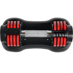 Pair of 12.5 Lbs Adjustable Dumbbells with Handle & Weight Plate for Home Gym - Red