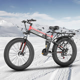 26" Folding Electric Fat Tire Mountain Bike - 1,000W/48V/14AH/37mph - For All Road Conditions including City Pavement, Dirt, Snow and Beach