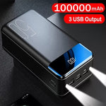 Fast Charge Power Bank with LED Display & Four USB Outputs + Qi Wireless Charge