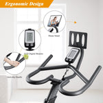 Indoor Stationary Spin Bike / Exercise Bike, with Magnetic Flywheel & Belt Drive *Includes Heart-Rate Monitor/LCD Monitor