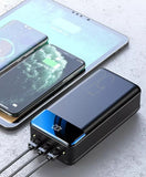 Fast Charge Power Bank with LED Display & Four USB Outputs + Qi Wireless Charge