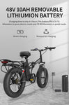 Folding Electric Bicycle - Fat Tire (20"Wheel Size) - Adult Long Range City Bike & Mountain / Cross-Country Design - 48V 12.8AH Lithium Battery