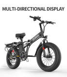 Folding Electric Bicycle - Fat Tire (20"Wheel Size) - Adult Long Range City Bike & Mountain / Cross-Country Design - 48V 12.8AH Lithium Battery