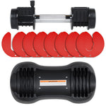 Pair of 12.5 Lbs Adjustable Dumbbells with Handle & Weight Plate for Home Gym - Red