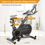 Indoor Stationary Spin Bike / Exercise Bike, with Magnetic Flywheel & Belt Drive *Includes Heart-Rate Monitor/LCD Monitor