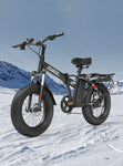 Folding Electric Bicycle - Fat Tire (20"Wheel Size) - Adult Long Range City Bike & Mountain / Cross-Country Design - 48V 12.8AH Lithium Battery