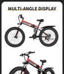 26" Folding Electric Fat Tire Mountain Bike - 1,000W/48V/14AH/37mph - For All Road Conditions including City Pavement, Dirt, Snow and Beach