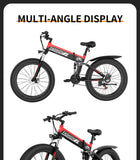 26" Folding Electric Fat Tire Mountain Bike - 1,000W/48V/14AH/37mph - For All Road Conditions including City Pavement, Dirt, Snow and Beach