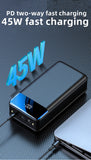 Fast Charge Power Bank with LED Display & Four USB Outputs + Qi Wireless Charge